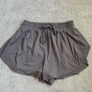 Women’s Casual Elastic Waist Drawstring Shorts - Gray
